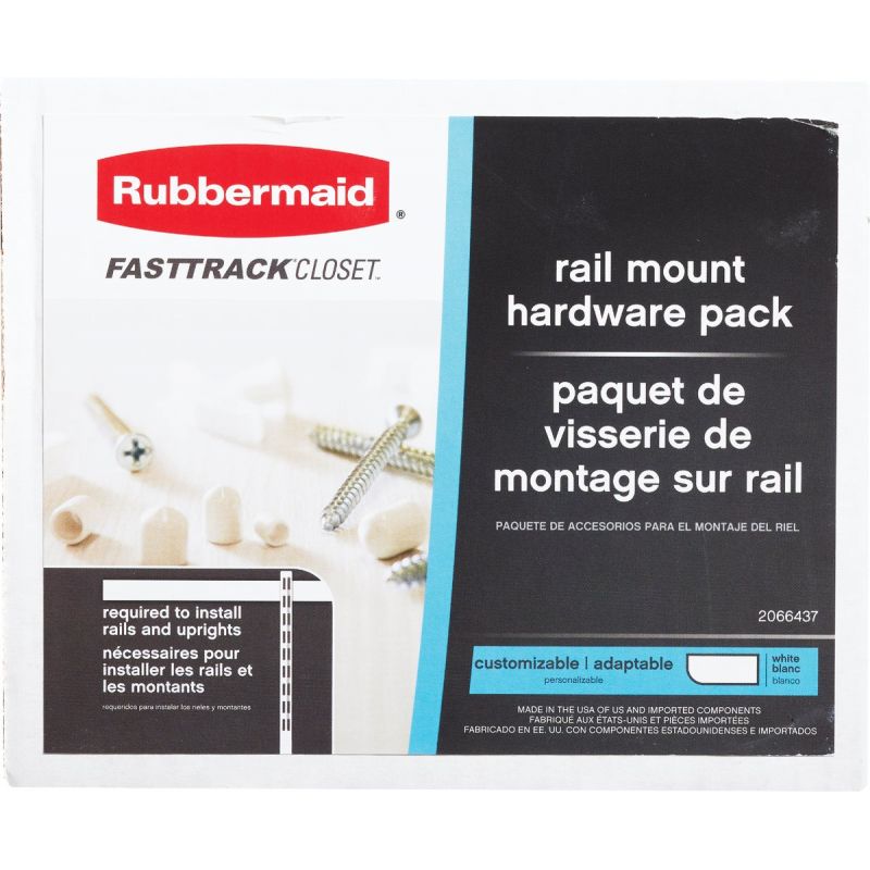 Rubbermaid Fasttrack Rail Mount Closet Hardware Kit