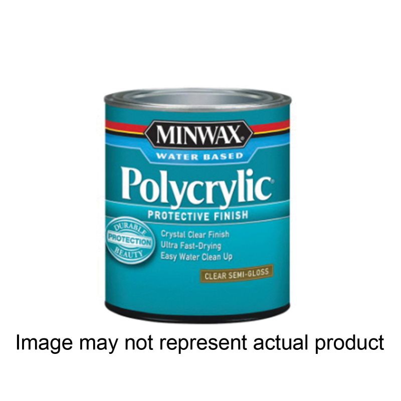 Minwax Polycrylic 32104 Protective Finish, Satin, Liquid, Clear, 3.78 L Clear (Pack of 2)