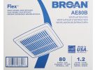 Broan Flex Series 80 CFM Ceiling Room Side Installation Bath Exhaust Fan White