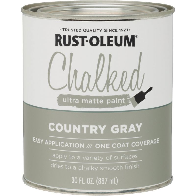 Rust-Oleum Chalked Ultra Matte Chalk Paint Country Gray, 30 Oz.