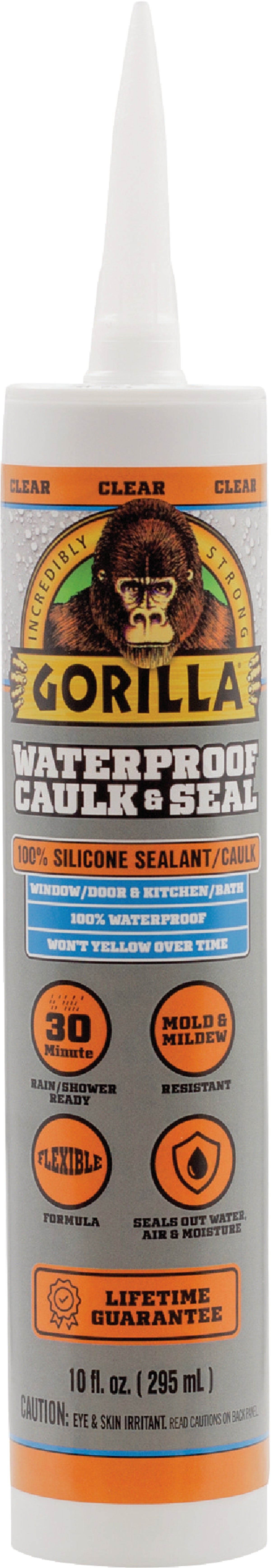 Gorilla Glue 108324 - Gorilla Waterproof Caulk & Seal - Clear (2.8