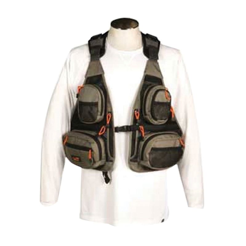 World Famous 6334 Fishing Vest, One-Size, Zipper Closure, Polyester, Olive One-Size, Olive