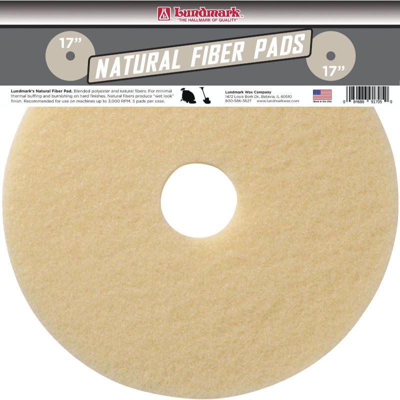 Lundmark Natural Blend Buffing Pad 17 In., Natural