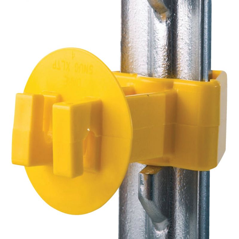 Dare Snug Extra Length T-Post Electric Fence Insulator Yellow, Snap-On