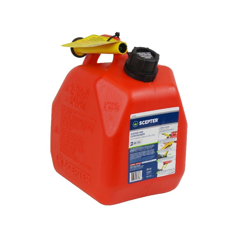 Scepter Flo n&#039; go FG4G211 Gas Can, 2 gal Capacity, Polypropylene, Red 2 Gal, Red