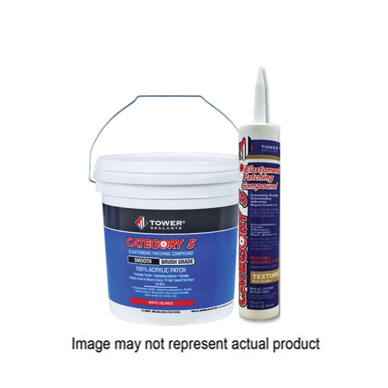 Tower Sealants CATEGORY 5 TS-00095 Knife-Grade Textured Patch, White, 1 gal White