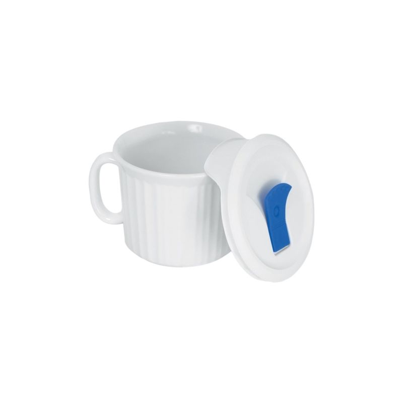 Corelle 1035985 Meal Mug, 20 oz, Plastic/Stoneware, French White 20 Oz, French White (Pack of 4)