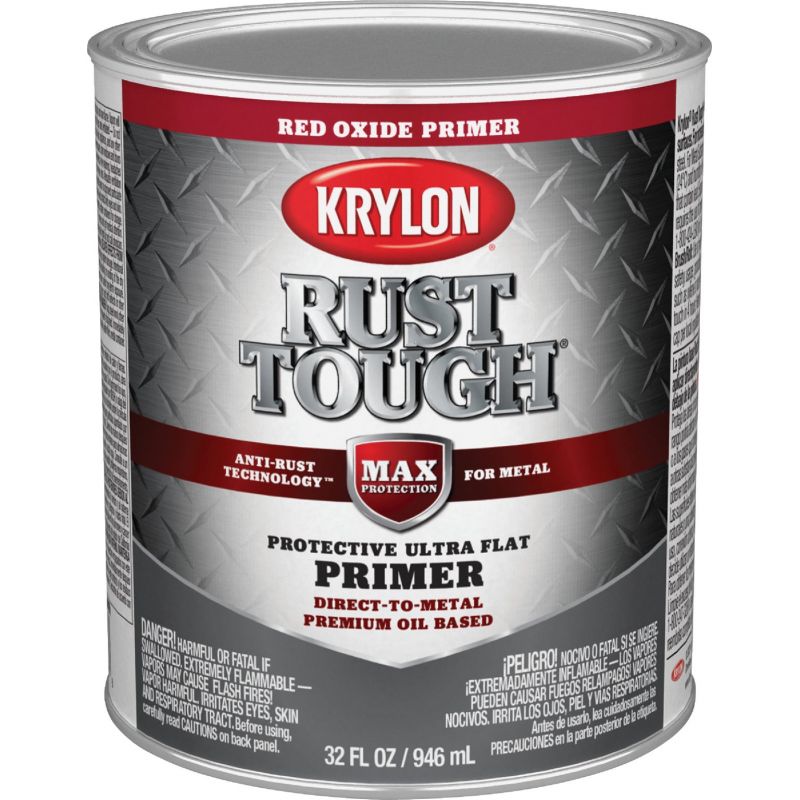 Krylon Rust Tough Primer Red Oxide, 1 Qt. (Pack of 2)
