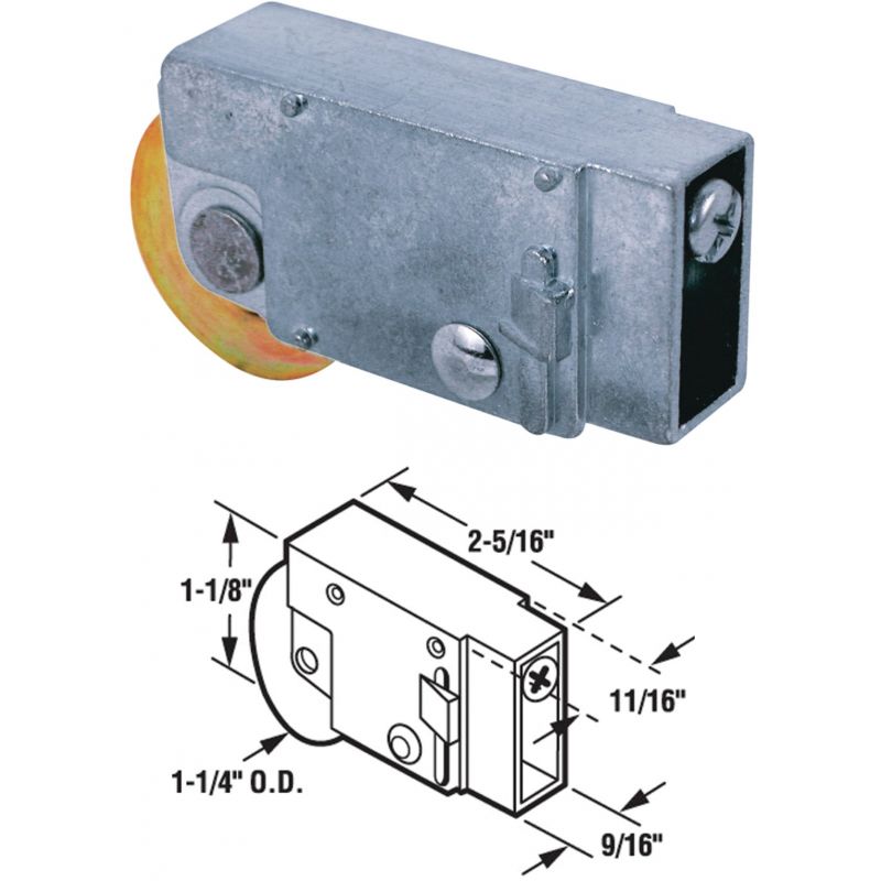 Prime-Line Steel Patio Door Roller With Housing Assembly