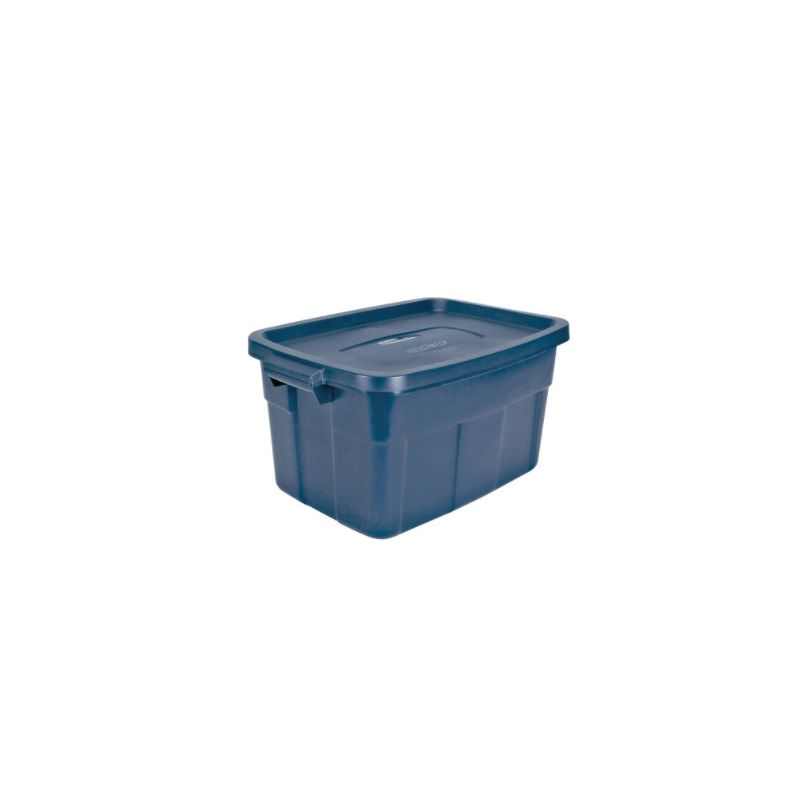 Rubbermaid Roughneck RMRT310000 Storage Box, Polyethylene, Navy Blue, 32-3/10 in L, 20-2/5 in W, 16-7/10 in H 31 Gal, Navy Blue