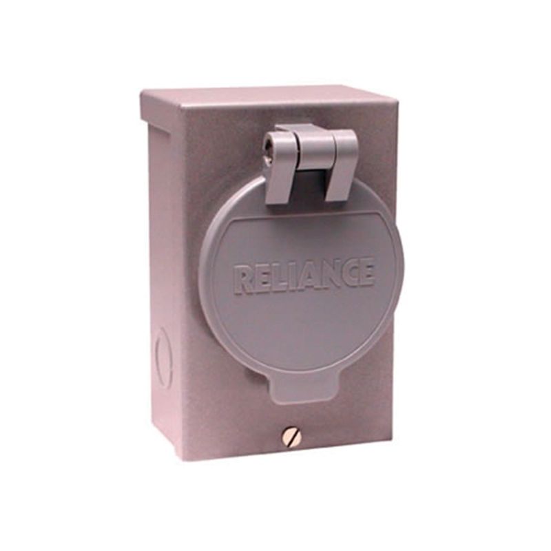 Reliance Controls PB50 Power Inlet Box, 50 A, 125/250 V, Gray Gray