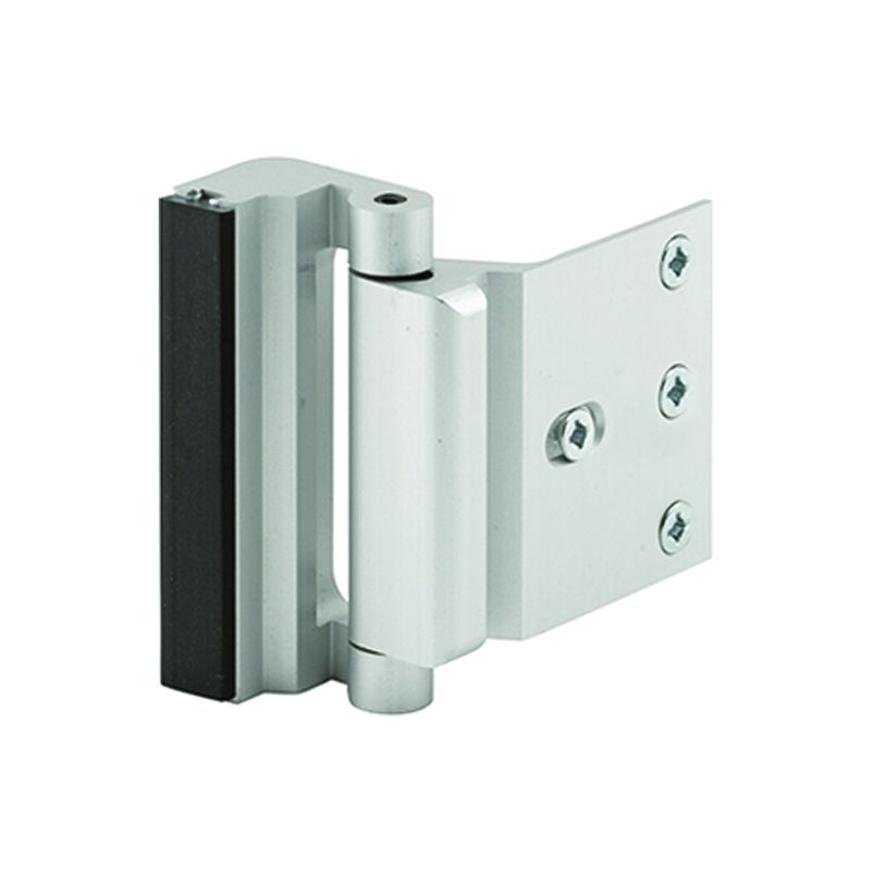 Defender Security U 10827 Blocker Entry Door Stop, 2-3/16 in L, 1-3/8 in W, Aluminum, Anodized Satin Nickel