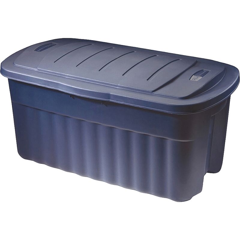 Rubbermaid RMRT400001 Storage Container, Polyethylene, Dark Indigo, 36.9 in L, 21.3 in W, 18.3 in H 40 Gal, Dark Indigo
