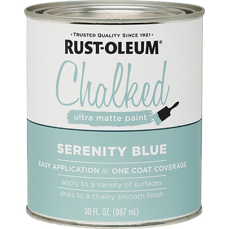 Rust-Oleum Chalked Ultra Matte Chalk Paint Serenity Blue, 30 Oz.