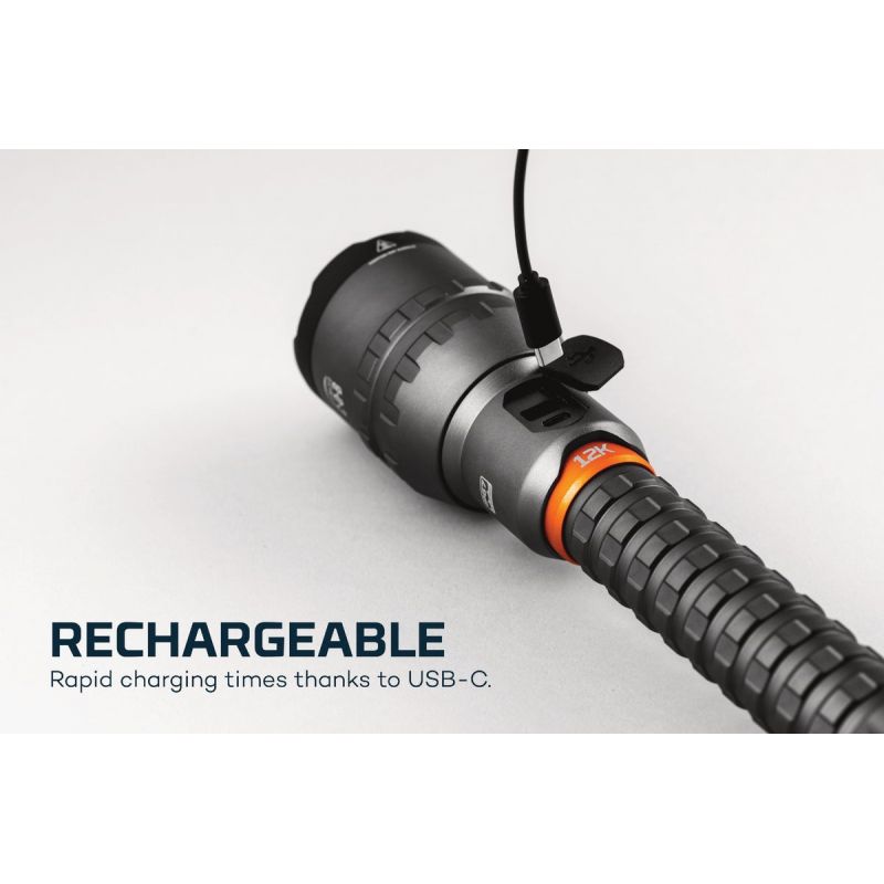 Nebo 12K LED Rechargeable Flashlight Dark Gray &amp; Gray