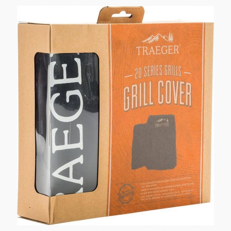 Traeger BAC374 Grill Cover, 22 in W, 22 in H, Hydrotuff, Black Black