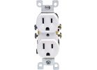 Leviton Shallow Grounded Duplex Outlet White, 15A (Pack of 10)