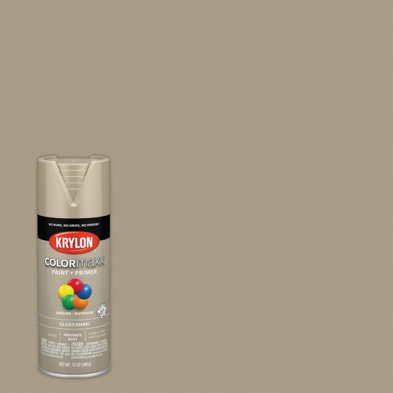 Krylon ColorMaxx Spray Paint + Primer Khaki, 12 Oz.