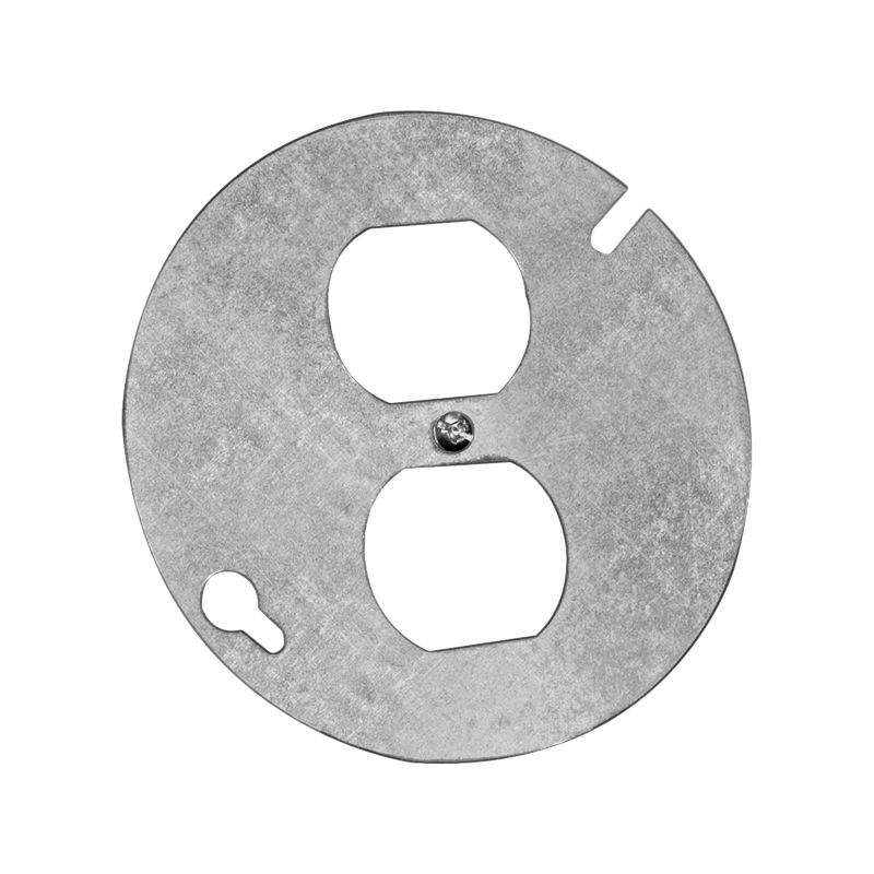 Hubbell 54C65BAR Box Cover, 4 in L, 4 in W, Round, Metal