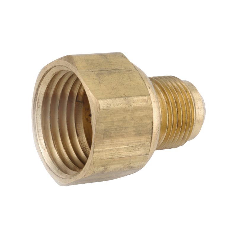Anderson Metals 54806-0608 Pipe Coupler, 3/8 x 1/2 in, Flare x FIP, Brass