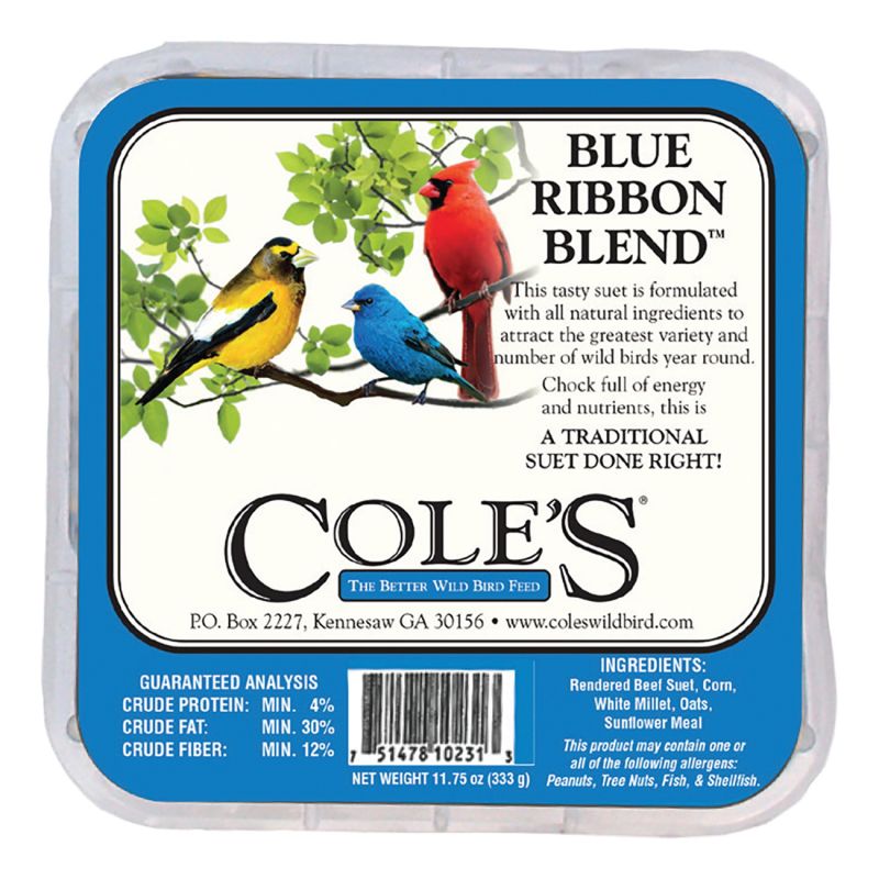 Cole&#039;s Blue Ribbon Blend BRSU Suet Cake, 11.75 oz