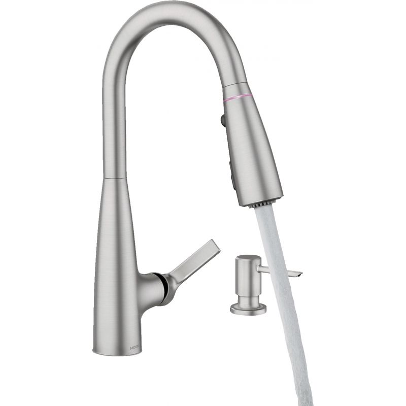 Moen Haelyn Single-Handle Pull-Down ColorCue Temperature Kitchen Faucet Transitional