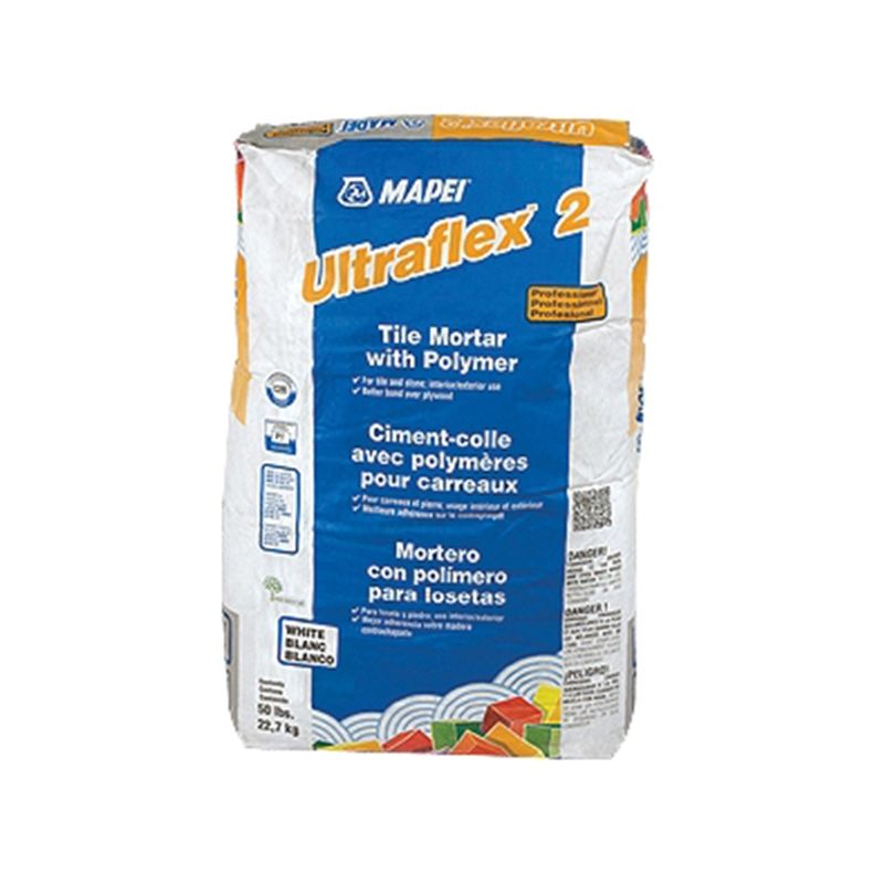 Mapei Ultraflex 2 Series 60054 Tile Mortar, Gray, Powder, 25 lb, Bag Gray