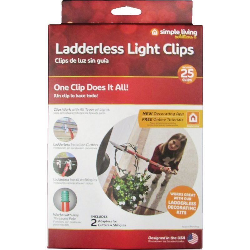 Simple Living Solutions Ladderless Light Clips White