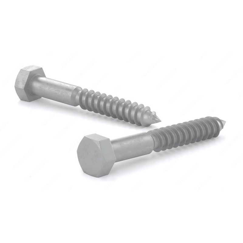 Reliable HLHDG38412CT Lag Bolt, 3/8-7 Thread, 4-1/2 in OAL, A Grade, Steel, Galvanized