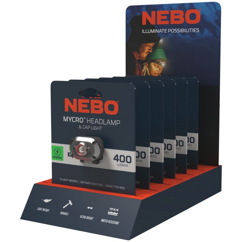 Nebo Mycro LED Rechargeable Headlamp &amp; Cap Light Dark Gray/Black
