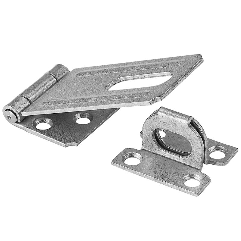 National Hardware V30 Series N102-749 Safety Hasp, 3-1/4 in L, 1-1/2 in W, Galvanized Steel, 0.44 in Dia Shackle