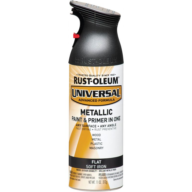 Rust-Oleum Universal Metallic Spray Paint &amp; Primer In One Soft Iron, 11 Oz.