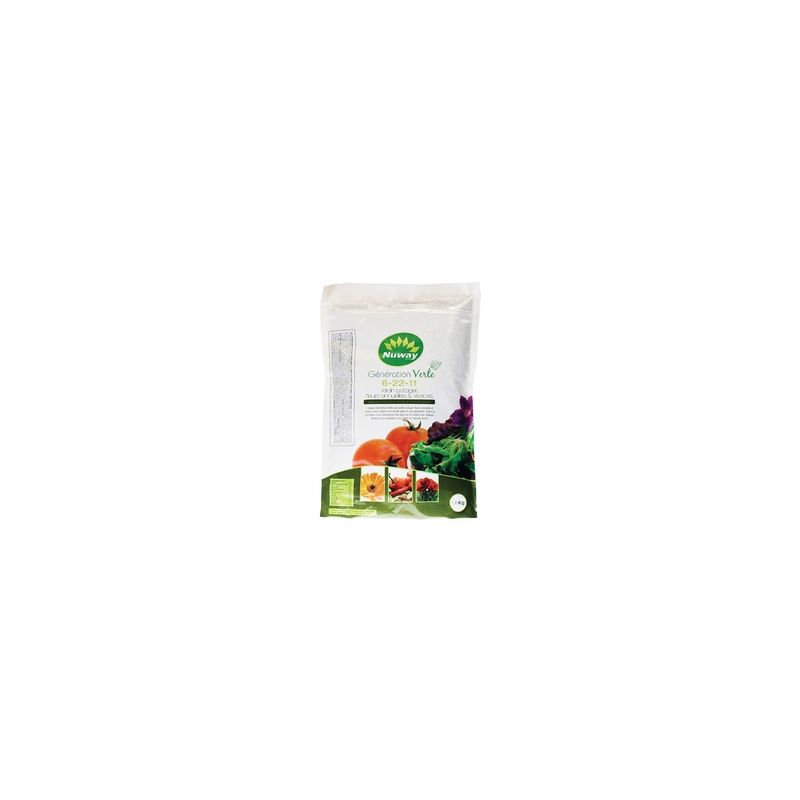 Nuway E00071 Vegetable Fertilizer, 1.8 kg, Granular, 6-22-11 N-P-K Ratio