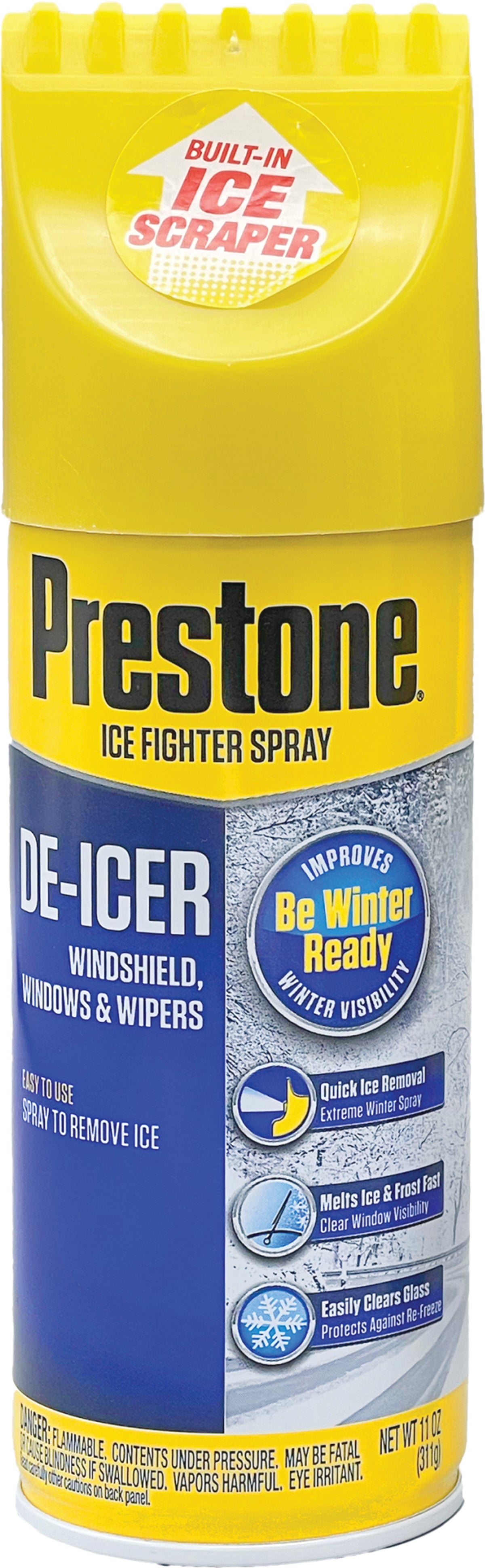 Prestone 11-Oz Aerosol De-Icer, Prevents Re-Freezing