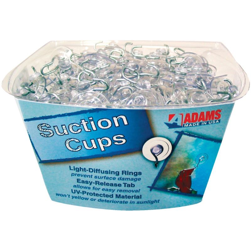Adams Bulk Counter Display Of Suction Cups With Hook 1-1/8 In., Clear