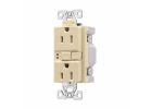 Eaton Wiring Devices TRAFGF15V-K-L Duplex Receptacle Wallplate, 2 -Pole, 15 A, 125 V, Back, Side Wiring, Ivory Ivory