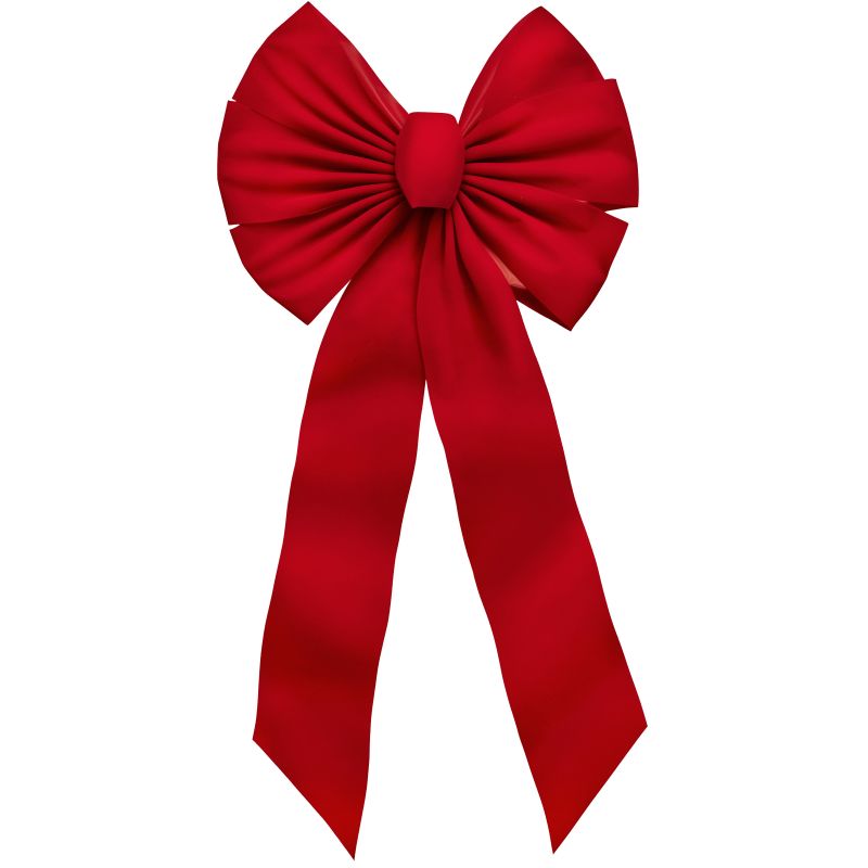 Holidaytrims 7355 Gift Bow, 14 x 28 in, Velvet, Red 14 X 28 In, Red