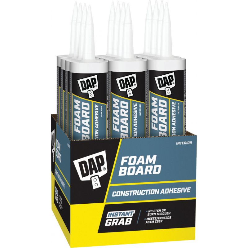 DAP Foam Board Construction Adhesive White, 10.3 Oz.