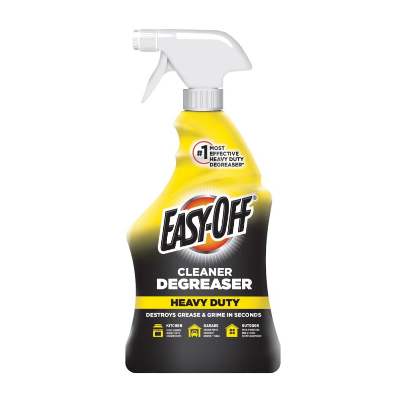 EASY-OFF 6233899624 Cleaner Degreaser, 32 fl-oz, Liquid, Lemon, Light Yellow Light Yellow