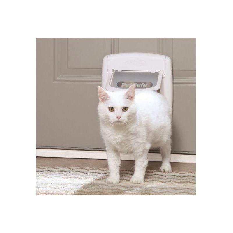PetSafe PPA00-11325 Four-Way Cat Door, Plastic, White White