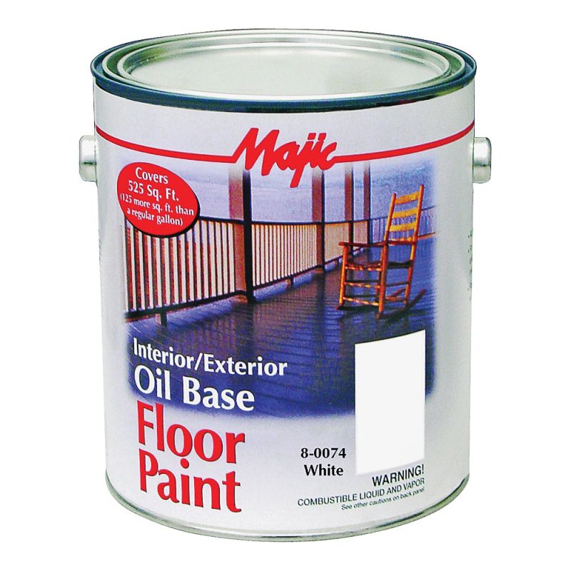 Majic Paints 8-0074-1 Floor Paint, Medium-Gloss, White, 1 gal Pail White