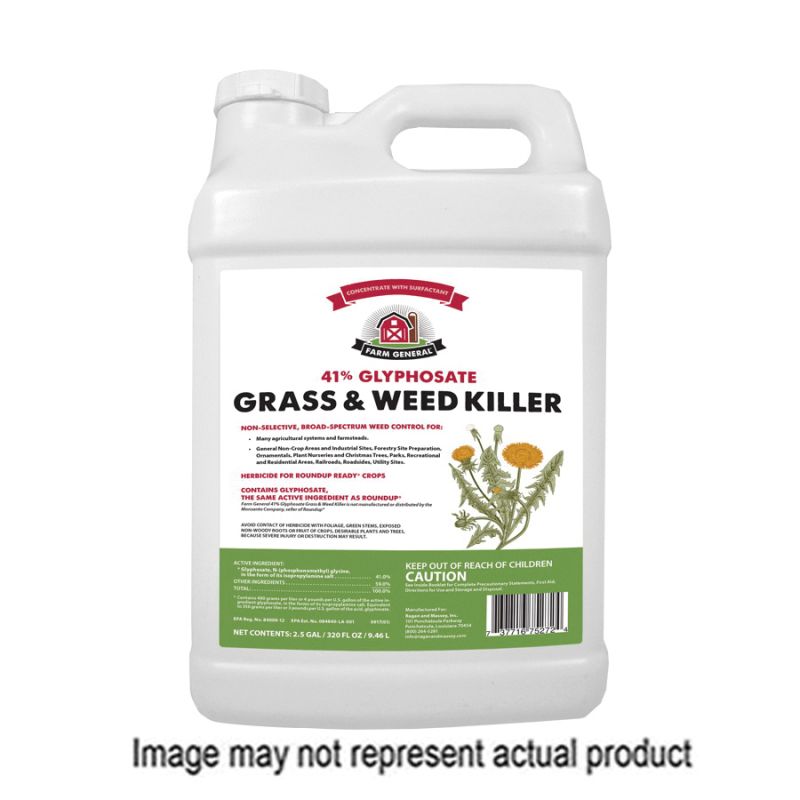 Farm General 75271 Grass and Weed Killer, Liquid, Clear/Viscous Green/Yellow, 1 gal Clear/Viscous Green/Yellow
