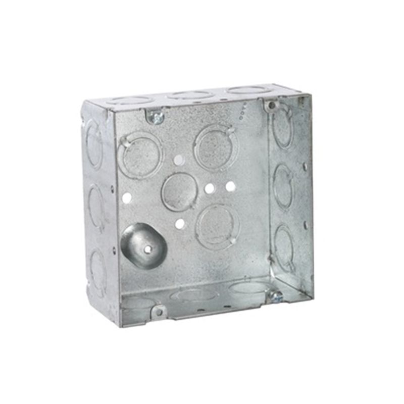 Raco 8257 Outlet Box, 1-Gang, 12-Knockout, Steel, Silver, Galvanized, FM Bracket Silver