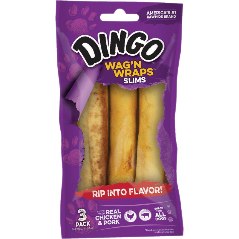 Dingo Wag&#039;N Wraps Slims Rawhide Chew 3.7 Oz.