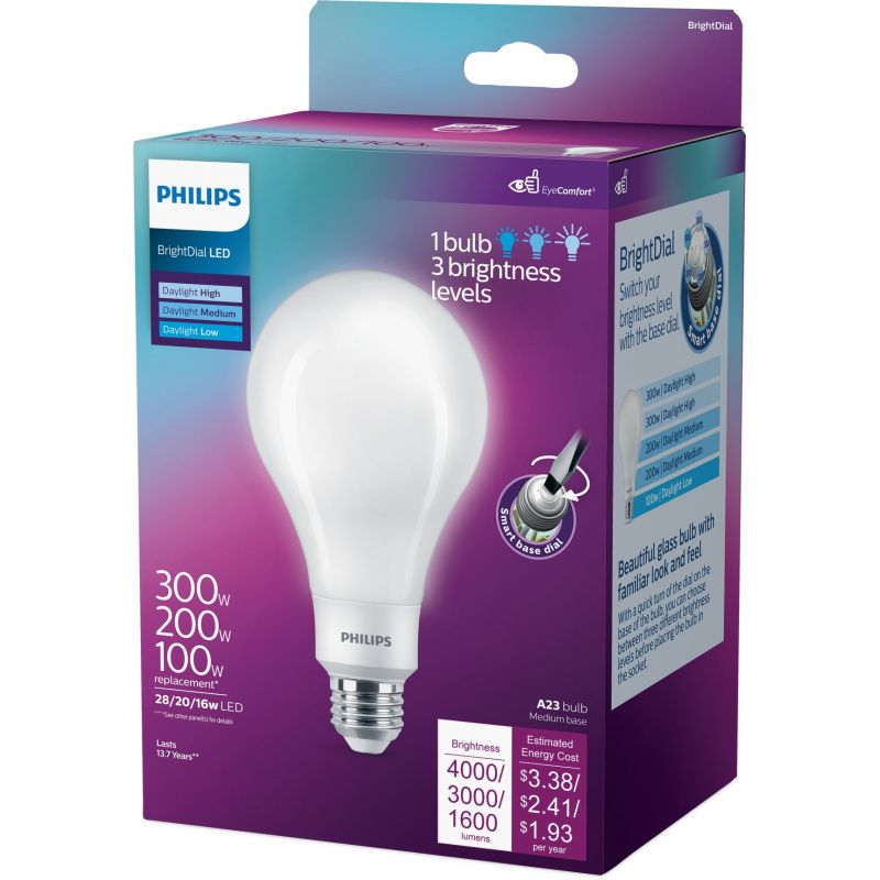 Philips BrightDial LED A23 Light Bulb