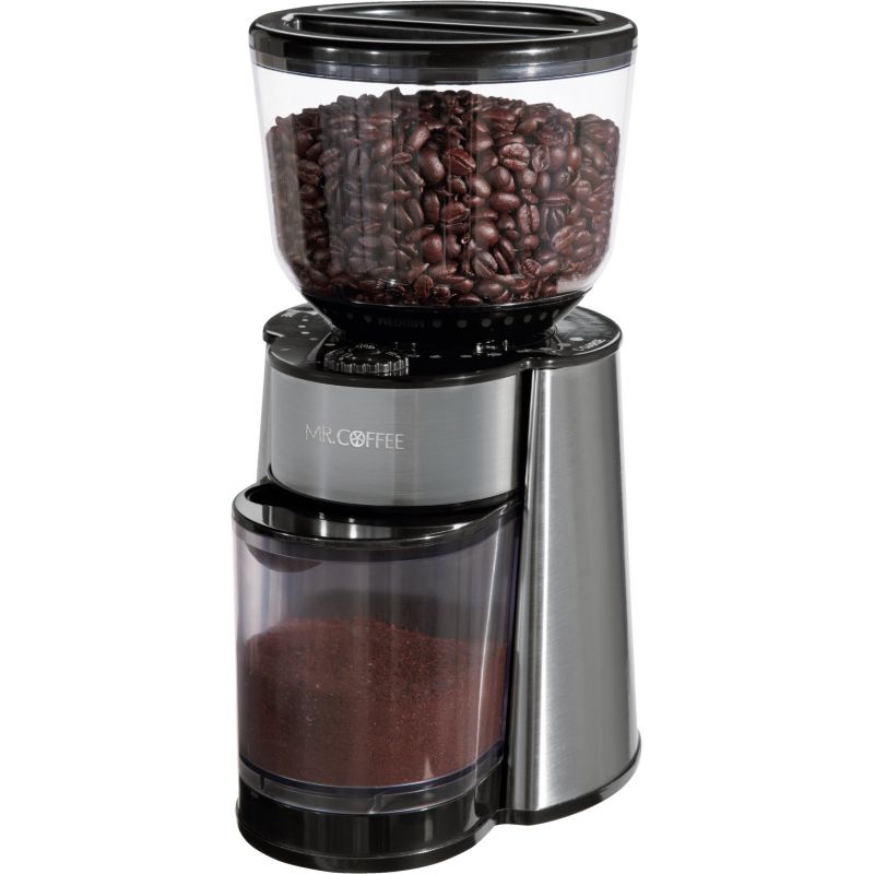 Mr Coffee Burr Mill Coffee Grinder 0.5 Lb., Silver