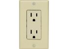 Leviton Decora Duplex Outlet With Wall Plate Ivory, 15