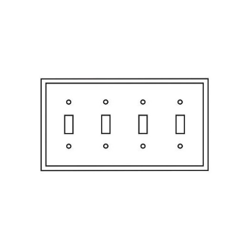 Eaton 2154LA-BOX Switch Wallplate, 4-1/2 in L, 8.19 in W, 4-Gang, Thermoset, Light Almond Light Almond