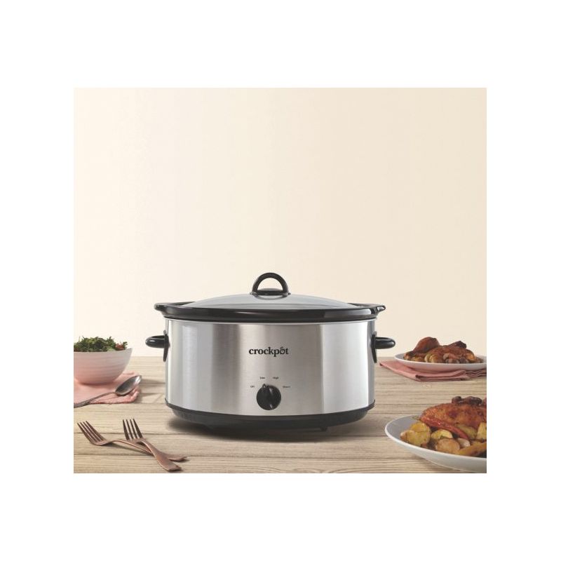 Crock-Pot 2133115 Manual Slow Cooker, 8 qt Capacity, Stainless Steel 8 Qt