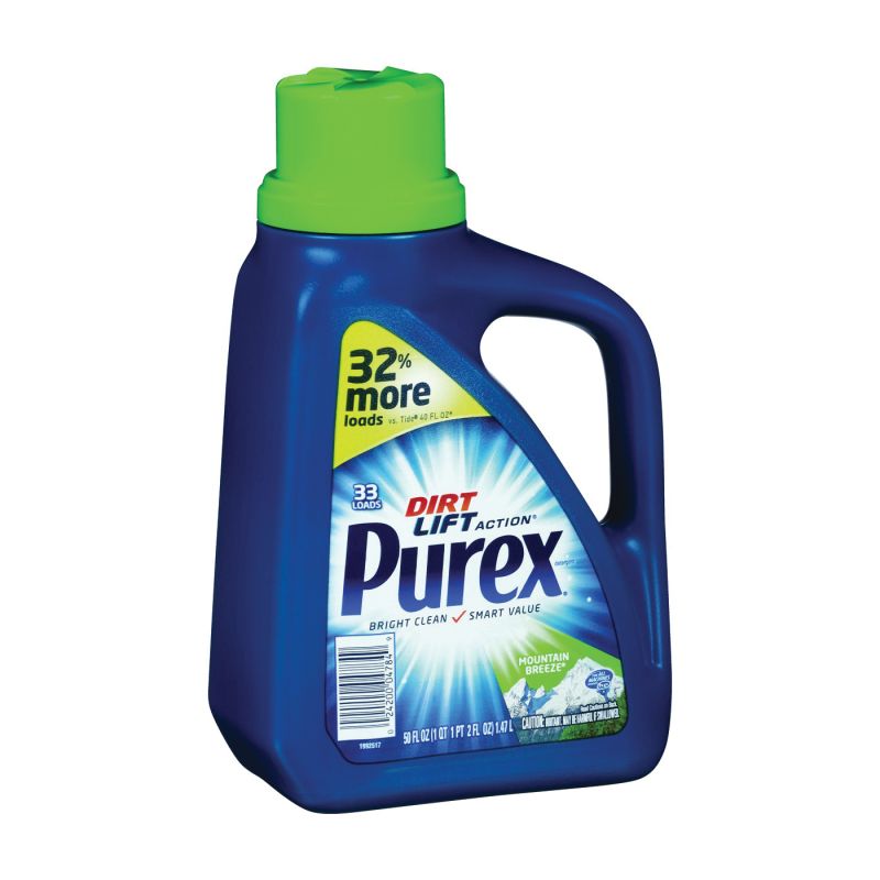 Purex 04784 Laundry Detergent, 50 oz, Liquid, Mountain Breeze Clear